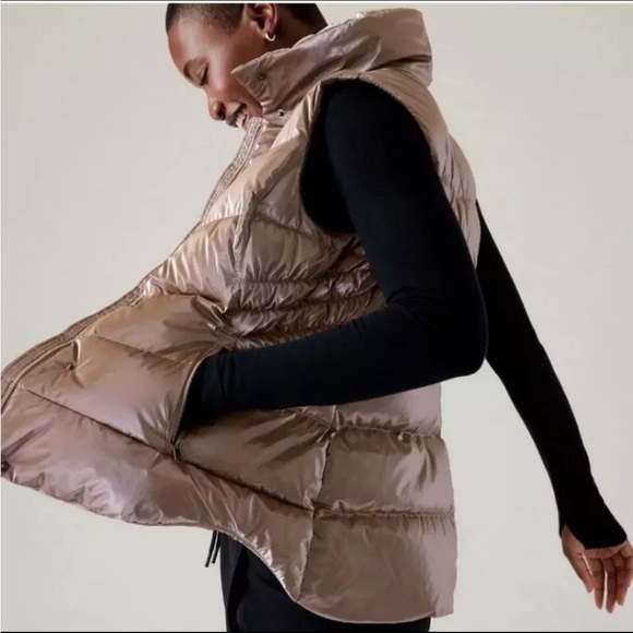 NWOT Athleta Downtown Gilet Downtown Metallic Vest - Picture 3 of 14